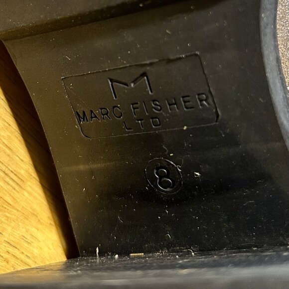 Womens Marc Fisher Waren Silver Leather Lace Up Zip Block Heeled Combat Boots 8 - Picture 15 of 15